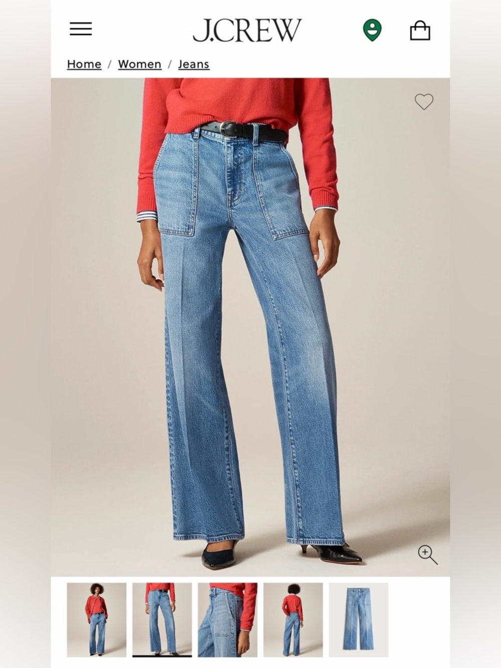 J. Crew Camp-pocket wide-leg jean